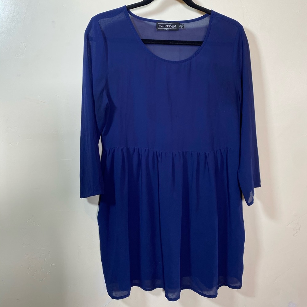 Sheer pull over long sleeved dress
